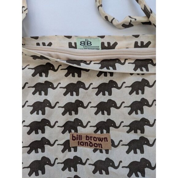 Bill Brown London Lucy Elephant Cotton Zippered Tote Shopping Bag - Picture 2 of 7